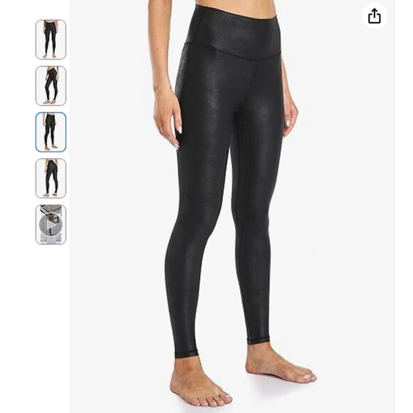 Colorfulkoala Essential Matte Faux Leather Leggings *27" - Black - Size Small - Picture 7 of 16